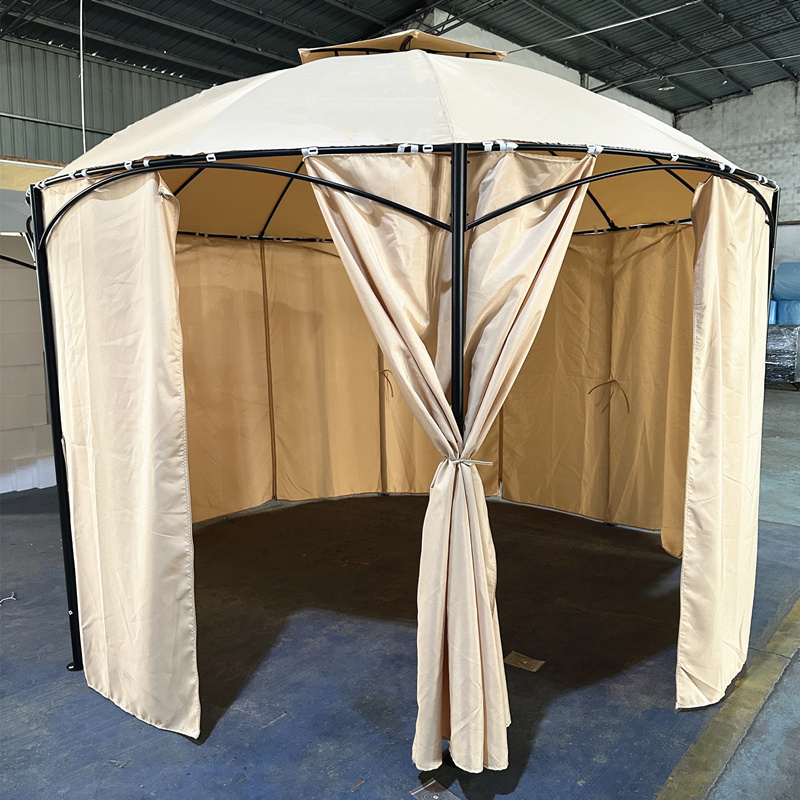 Arc Top EU hot sale Outdoor Patio Dome Soft Top Gazebo with Removable Curtains