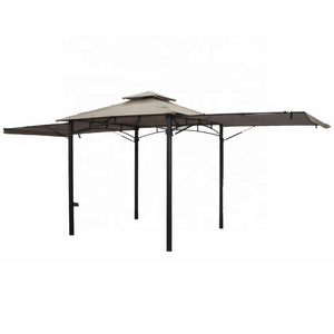 10' x 10'  Outdoor  Air Spring Canopy Steel Frame Gazebo for Patio, Brown