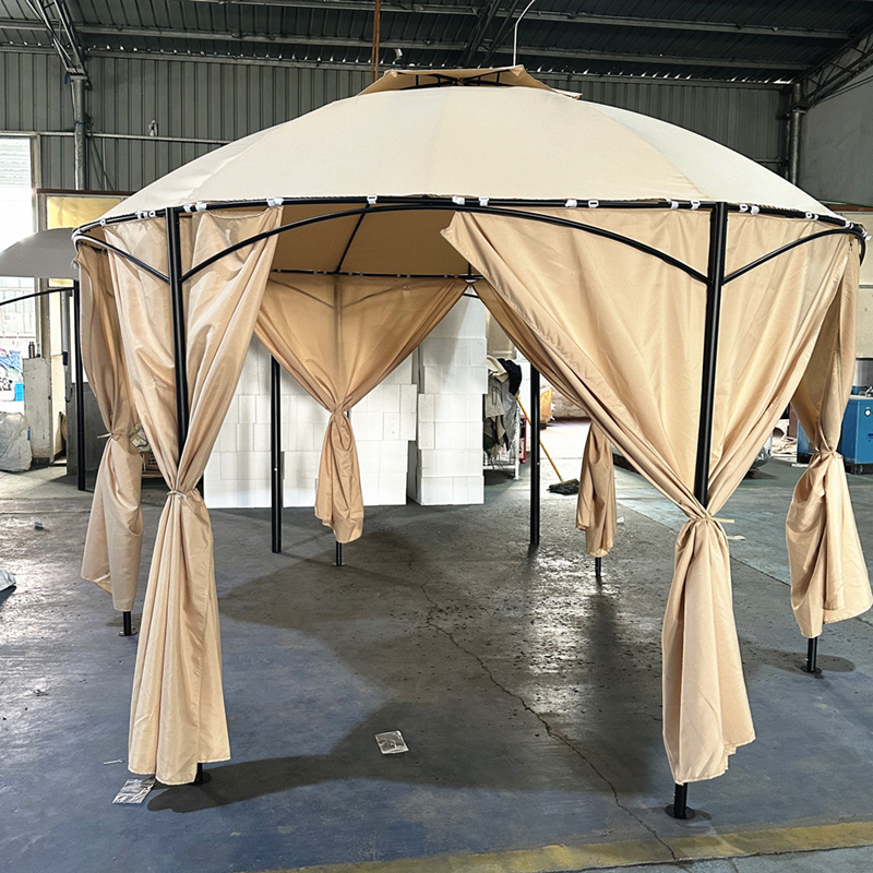 Arc Top EU hot sale Outdoor Patio Dome Soft Top Gazebo with Removable Curtains