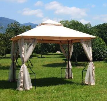 10' x 10' Outdoor Steel  Gazebo with Mosquito Netting