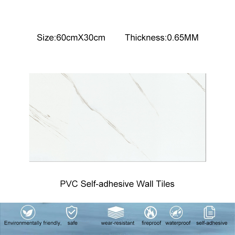 Free Sample Self-adhesive PVC Wall Tile for Floor Wall Decoration Marble Tile Bathroom Kitchen 3D PVC Panels Wall Tiles