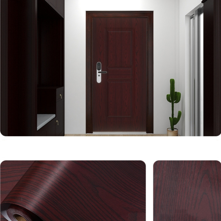 Black Wood Peel And Stick Paper Film For Surfaces Countertop Pvc Home Decoration 3D Wallpaper