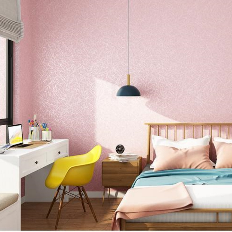 Home Decor Self-Adhesive Peel and Stick Silk Wallpaper Pink 3d Home Decoration Wall Stickers