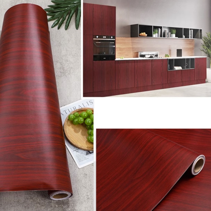 Black Wood Peel And Stick Paper Film For Surfaces Countertop Pvc Home Decoration 3D Wallpaper