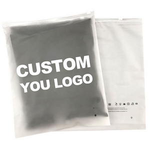 Custom Printed Matte Zip Lock Apparel Packaging Resealable Clothing Bags Clothes T-Shirts Underwear Garments Frosted Zipper