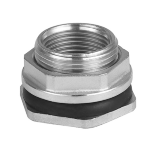 BSP NPT threaded EPDM Rubber Bulkhead Fitting 304 316 Stainless Steel Water Tank Connector