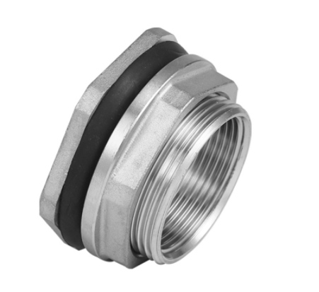 BSP NPT threaded EPDM Rubber Bulkhead Fitting 304 316 Stainless Steel Water Tank Connector