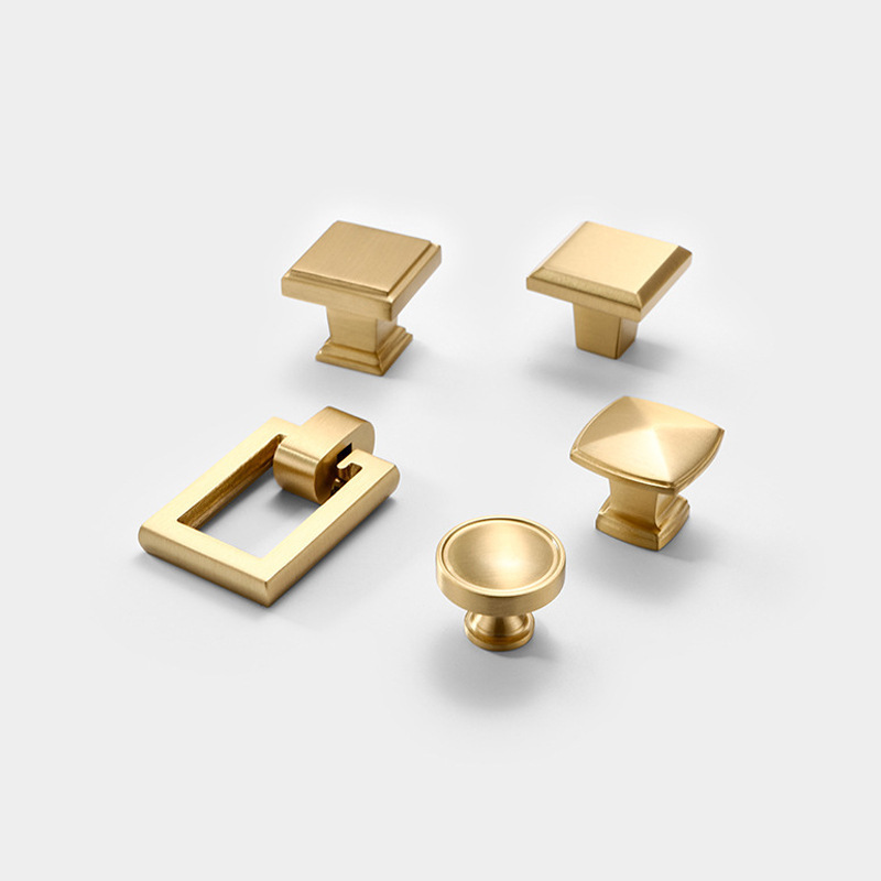 Brass Knob Pull Unique Design Furniture Hardware Pulls Gold Handle Kitchen Cabinet Drawer Dresser Knobs Factory Manufacturer