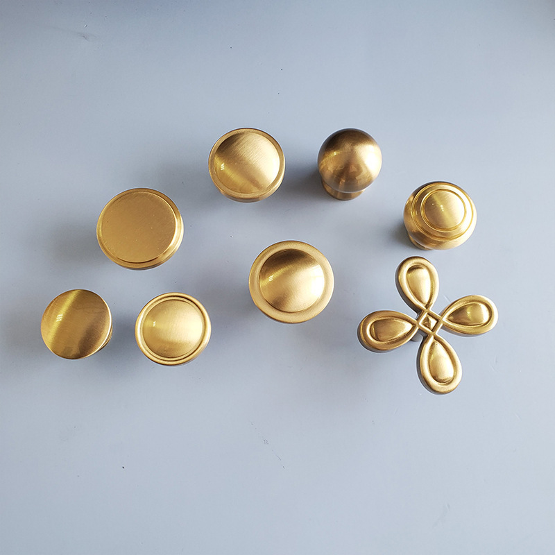 Brass Knob Pull Unique Design Furniture Hardware Pulls Gold Handle Kitchen Cabinet Drawer Dresser Knobs Factory Manufacturer