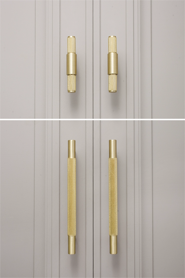 door handles for cupboards drawers pulls bedroom Furniture kitchen cabinets 6622 customized brass knurled handles