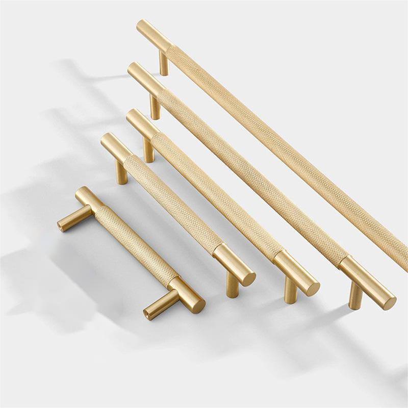 HOT High Quality Solid Brass Pull vintage customizable Bedroom Kitchen Cabinet Wardrobe Drawer Knurled handles