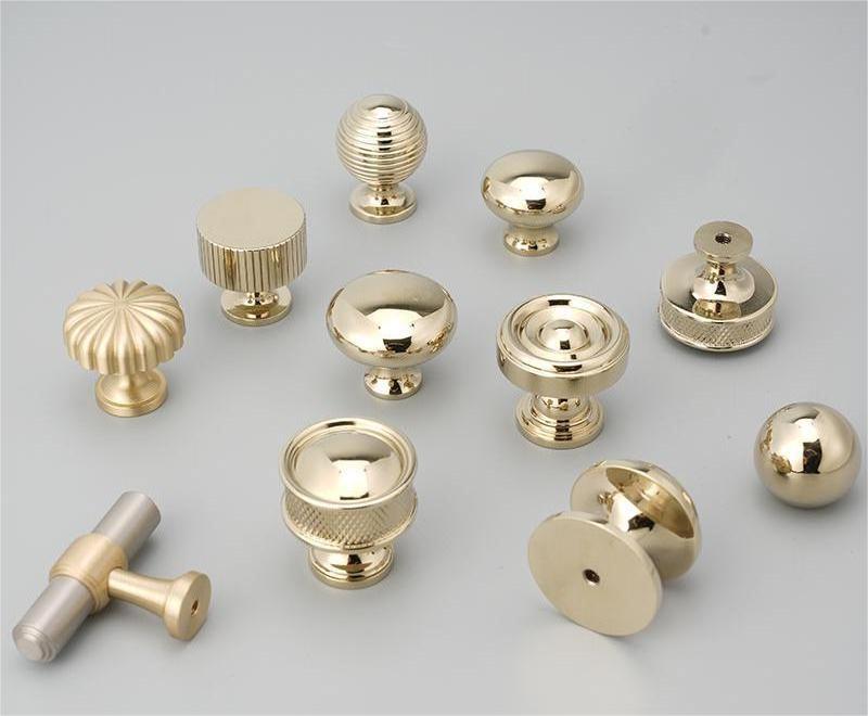 Solid Brass Drawer Handles Knobs Furniture Hardware Gold and Black Dresser Modern Cabinet Knobs-6668 Knobs