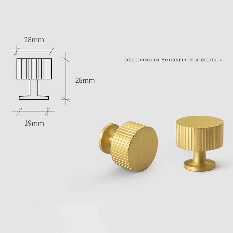 Closet handle wholesale drawer knobs brass drawer knobs pulls 6671 custom made brass knurled knob