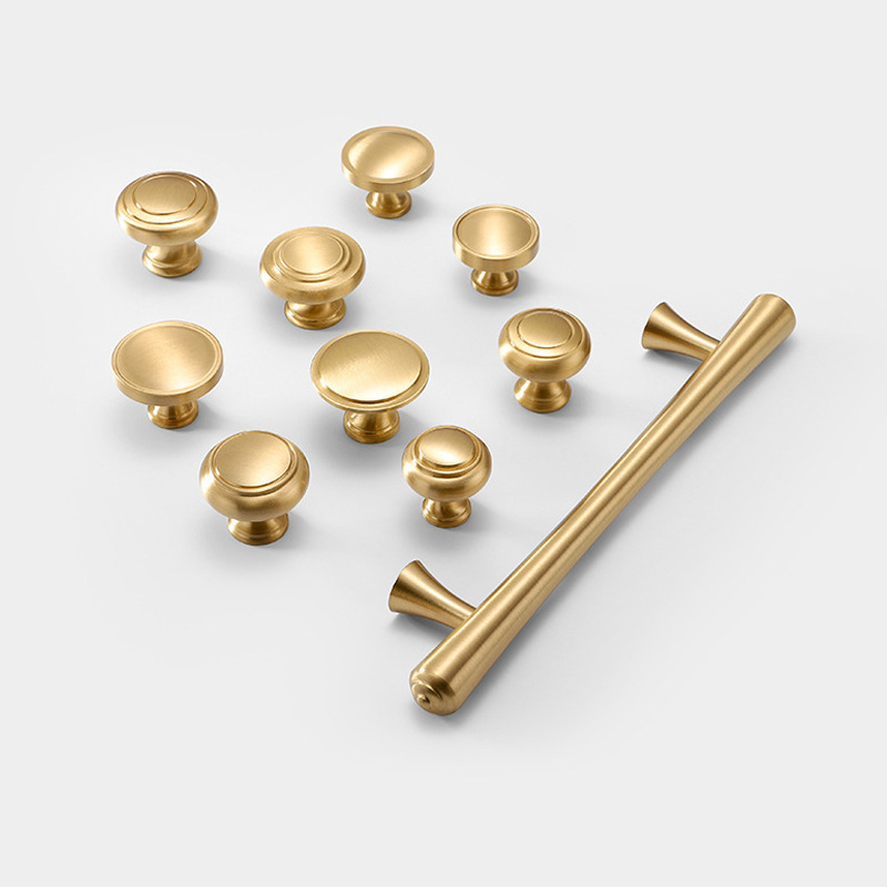 Brass Knob Pull Unique Design Furniture Hardware Pulls Gold Handle Kitchen Cabinet Drawer Dresser Knobs Factory Manufacturer