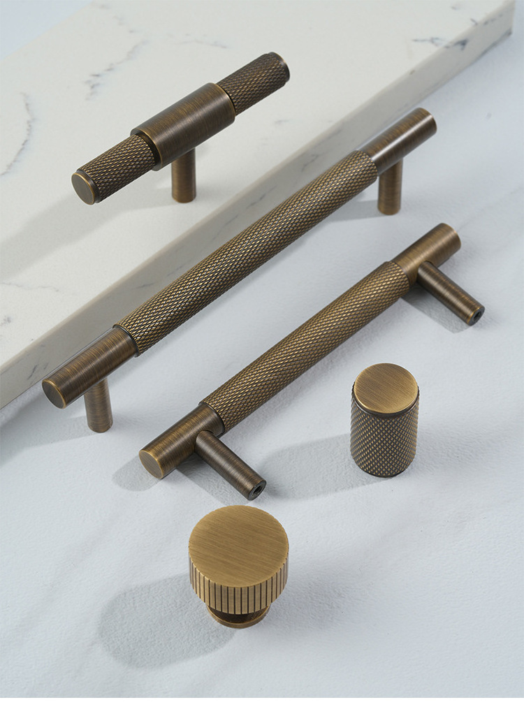 Retro vintage handles to wardrobe kitchen cabinets furniture 6638 brass cabinet pull solid brass knurled handles bronze knobs