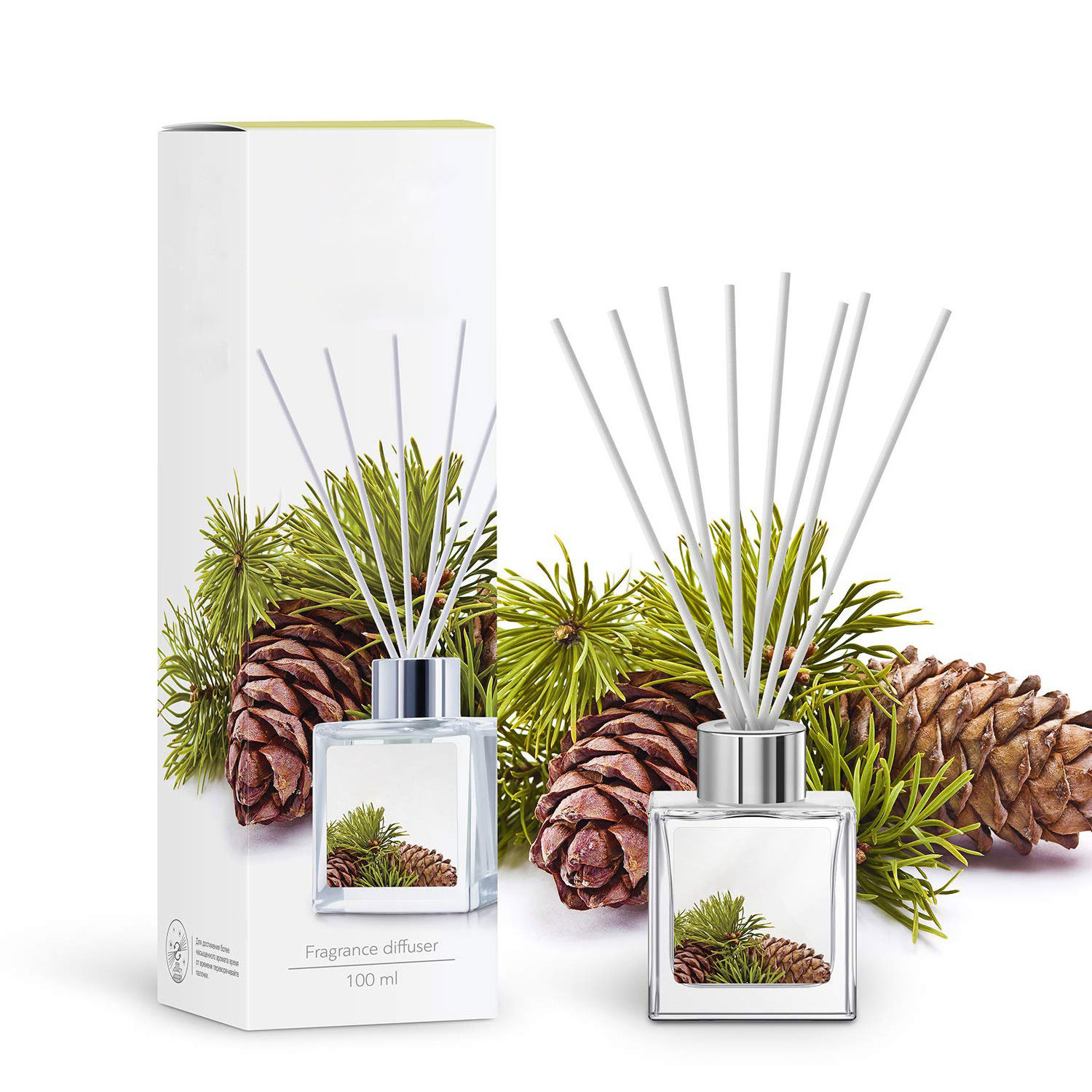 Great Decor Christmas Tree Scent Alcohol-free Holiday Atmosphere Perfume Reed Diffuser Sets Pine For Home Office Bathroom