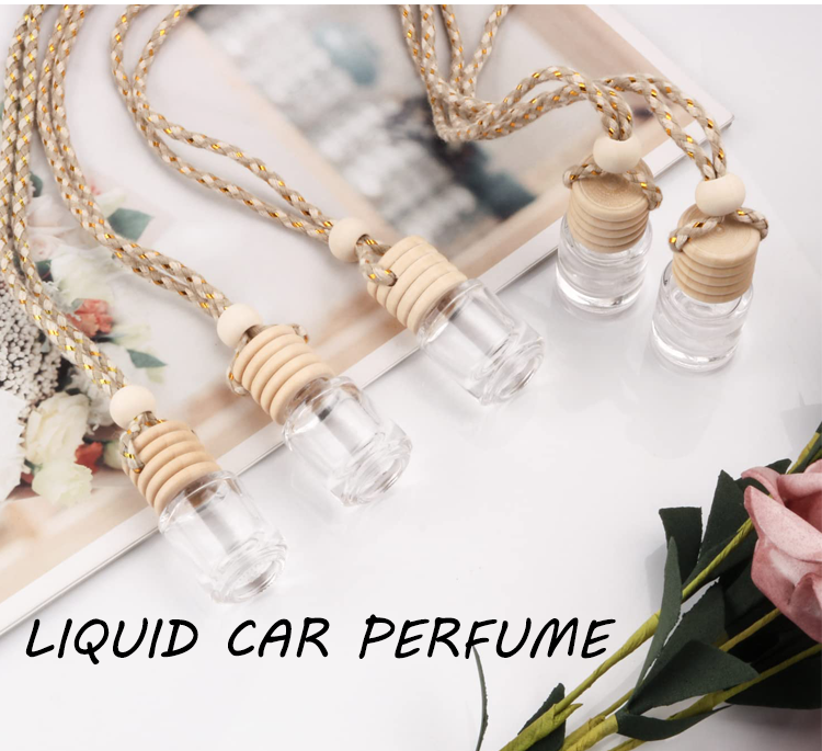 Wholesale Natural Wood Hanging Car Air Freshener Aroma Diffuser Perfume Bottle for Car Home Scent Fragrance Deodorizer