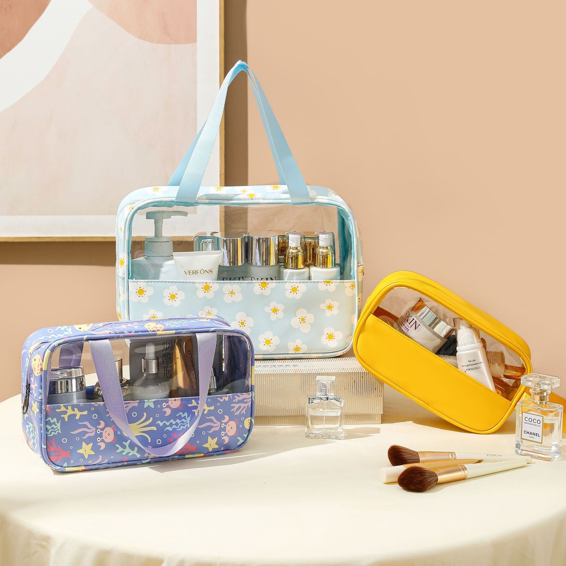 Makeup And Cosmetic Bags Multi Colors Transparent Make Up Bag Pvc Small Travel For Women Wholesale