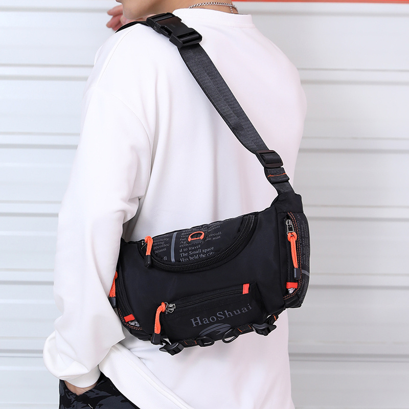 Custom Big Fanny Pack For Men With 4 Zipper Pockets Waterproof Waist Bum Bag With Adjustable Strap For Travel Sports Hiking