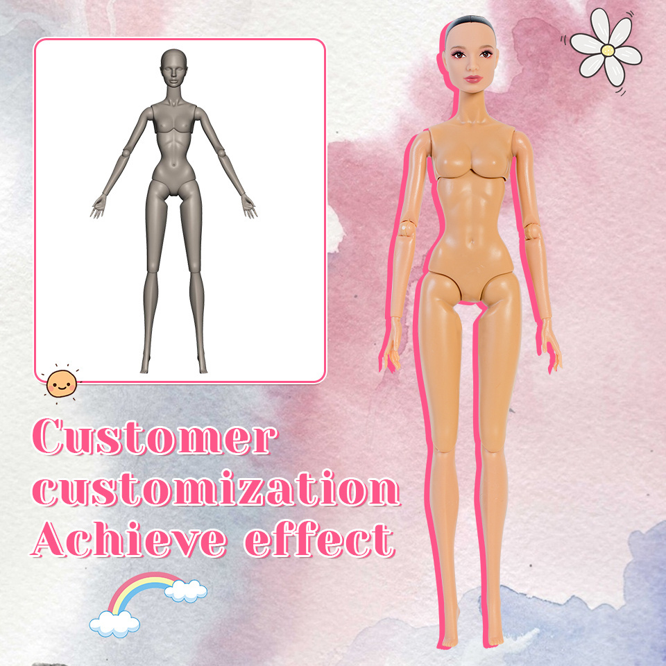 custom vinyl silicone doll body of 30cm/12 inch