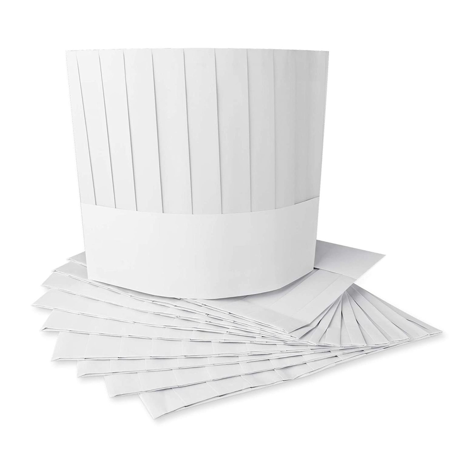 Disposable 9 Inch Paper Chef Tall Hat Paper Chef Cap for Food Home Kitchen