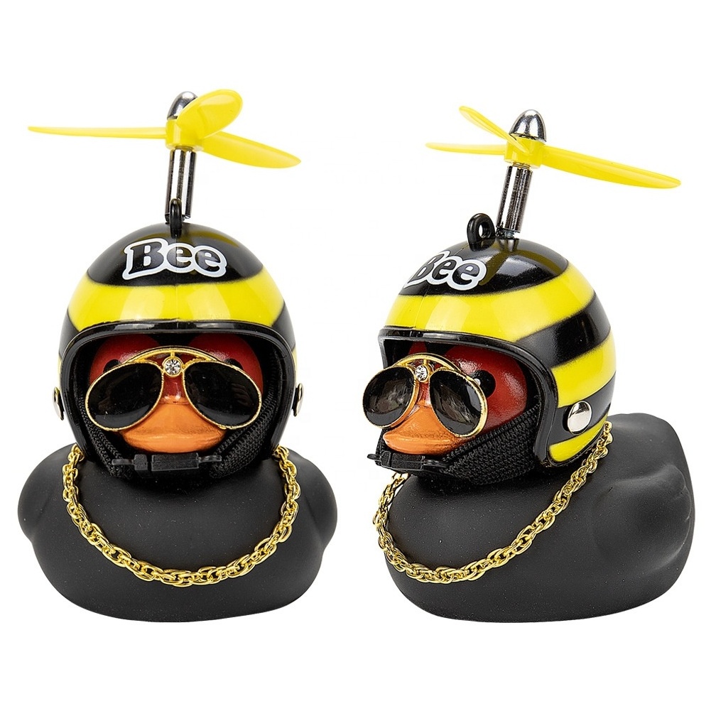 Tiktok Cute wholesale Mini Yellow Rubber Duck Bulk Helmet car accessories swing Duck toy for Car pendant