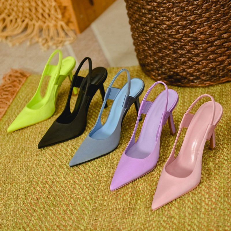 Women's thin heels high heels shoes new style candy color fashion sexy back strap sandals for female 2027