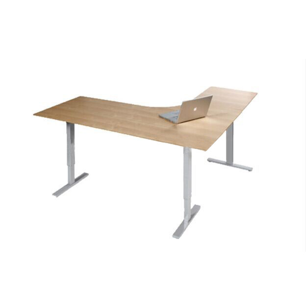 Good Quality And Price Of 3 legs L shape office sit to stand corner height adjustable desk