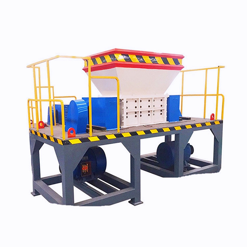 Car tire shredder, construction template wood shredding equipment, electric industrial high-power dual-shaft shredder