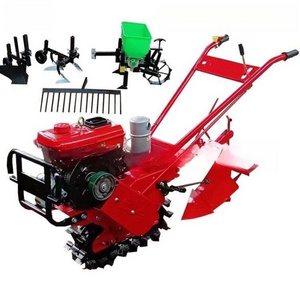 Small Plough Machine Cultivator Gasoline and Diesel Engine Mini Self Propelled Power Tiller Provided Agricultural Farm Machinery