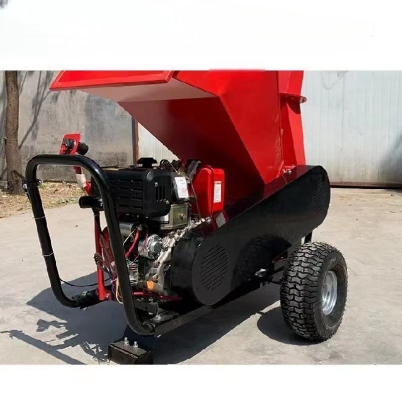 Gasoline wood branch shredder Small household diesel engine dry and wet mobile garden electric orchard shredder