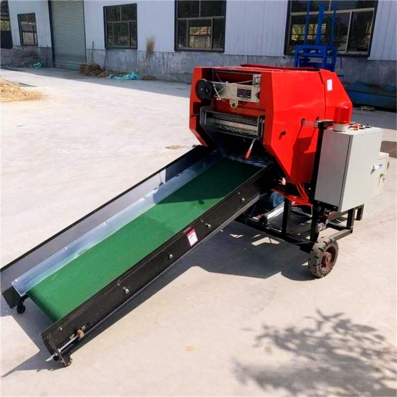 Fully automatic silage hydraulic baler Mobile silage baler Green straw crushing and baling machine