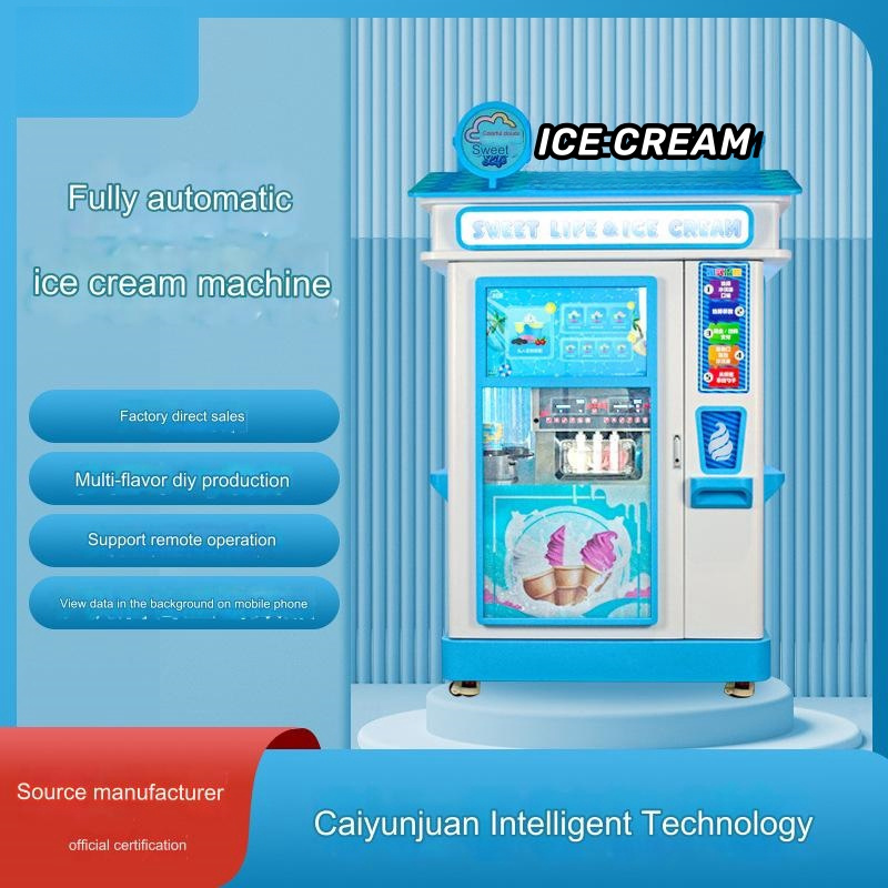 Automatic cleaning ice cream machine intelligent remote control ice cream vending machine