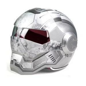 High Quality Iron Man Helmet Motorcycle Helmet Retro Half Open Face Helmet ABS Casque Motocross Bike Scooter Moto Electroplate