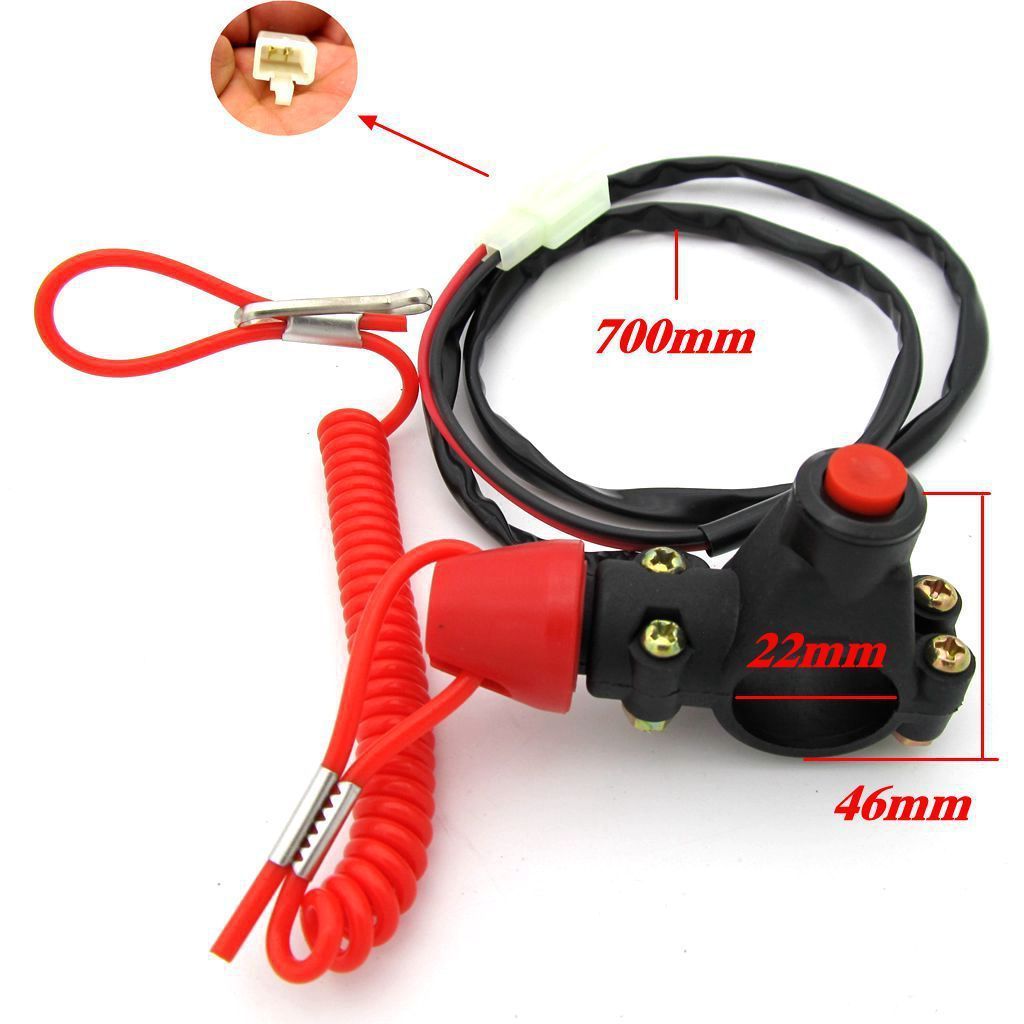 Motorcycle Accessories  Atv 49cc Mini Car Emergency Stop Double Flameout Engine Tether Emergency Kill Switch