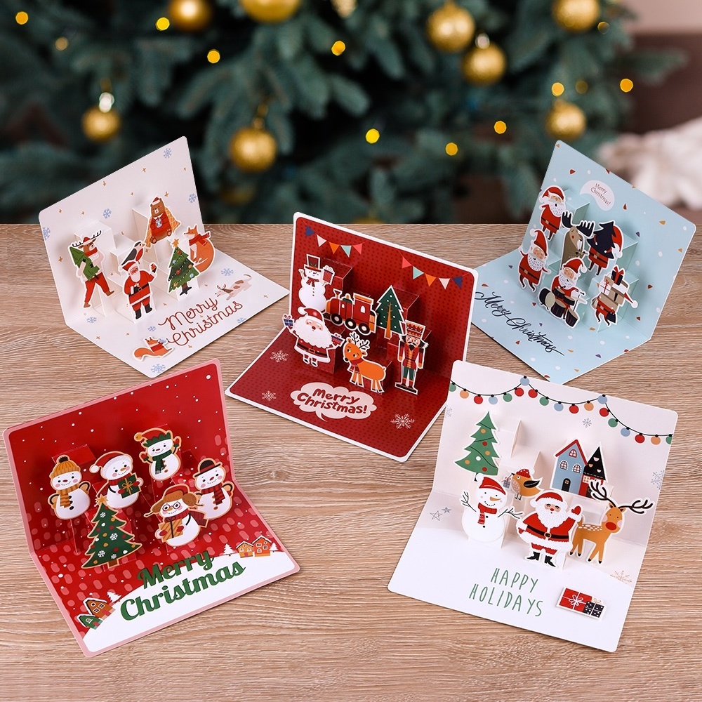 3D Santa Claus Holiday Merry Christmas Pop Up Greeting Card