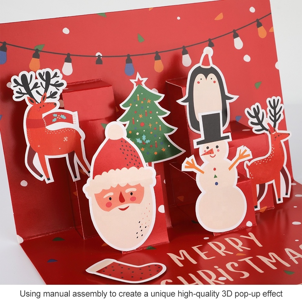 3D Santa Claus Holiday Merry Christmas Pop Up Greeting Card