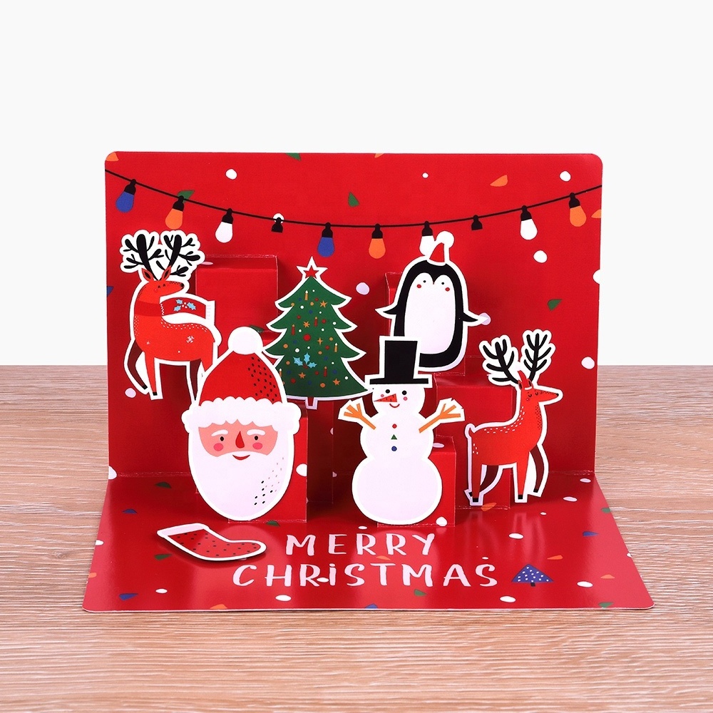 3D Santa Claus Holiday Merry Christmas Pop Up Greeting Card