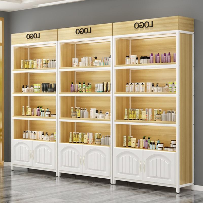 custom Customized shelves racking storage wooden store retail exhibition perfume cosmetic display shelf cabinet showcase rack