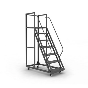 Xinde Steel Assemble Ladders And Scaffolding Warehouse Safety Rolling Mobile Work Platform Ladder With Handrails