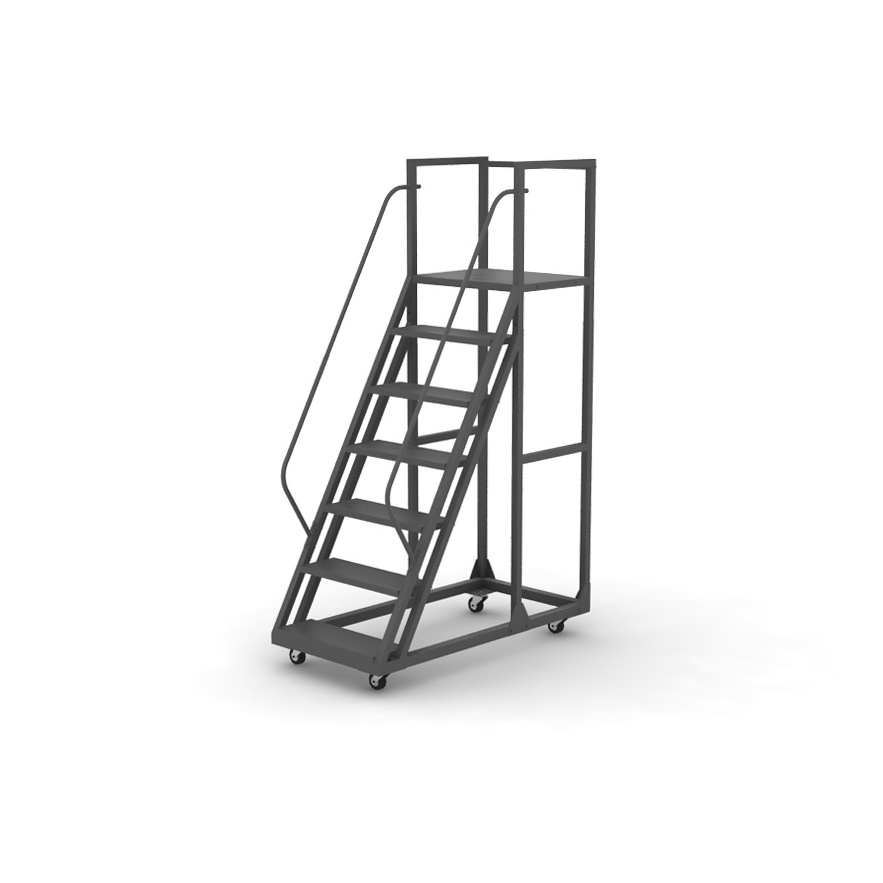 Xinde Steel Assemble Ladders And Scaffolding Warehouse Safety Rolling Mobile Work Platform Ladder With Handrails