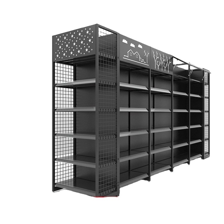 Steel&Wood Shelves For Retail Store Column Rack Customized Wall Shelf Floor Standing Displays Retail Display Shelves