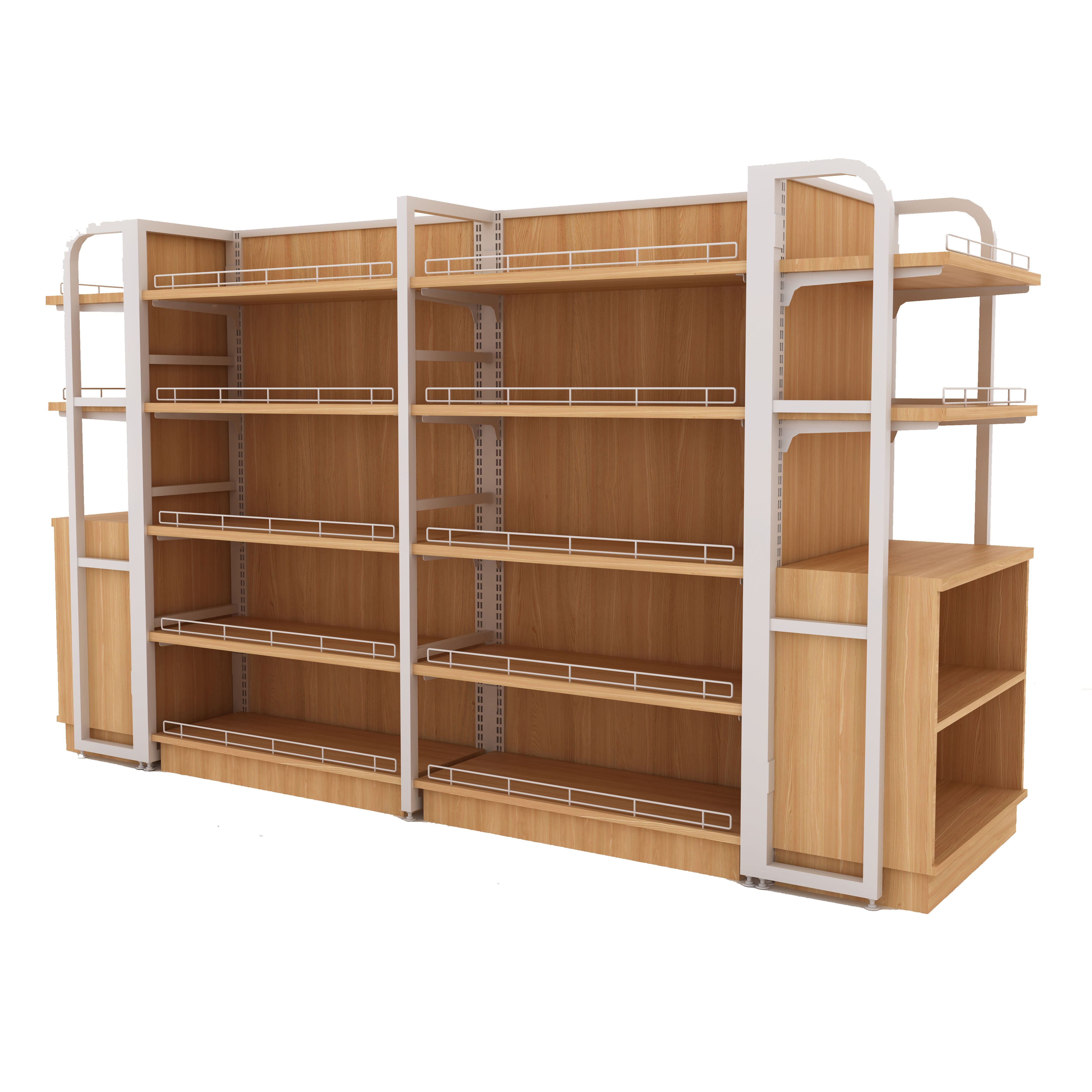 Xinde Wholesale Customized Supermarket MDF Metal Cardboard Display Light Duty Gondola Shelving Retail Library Shelves