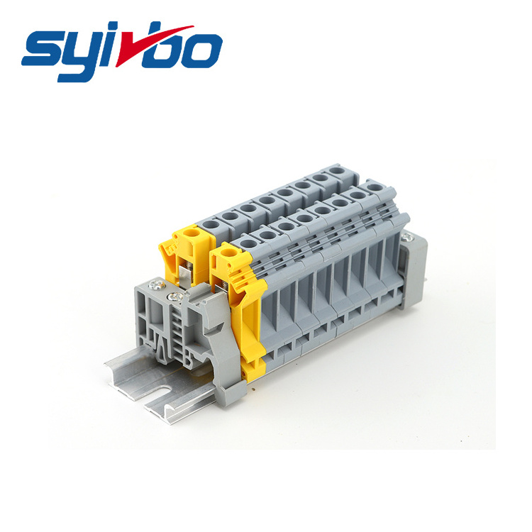 UK-6N  High Quality  screw mounted din rail terminal block