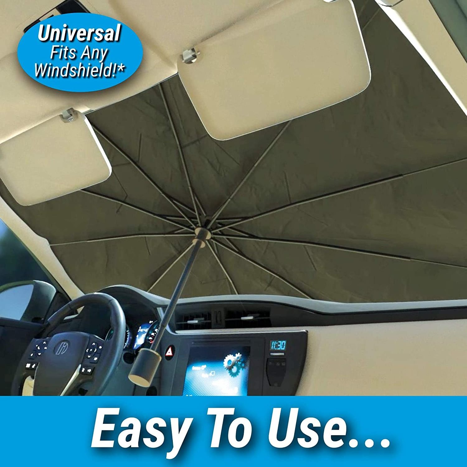 Umbrella sunshade can be customized with a variety of car logo telescopic sunscreen and thermal insulation sunshade