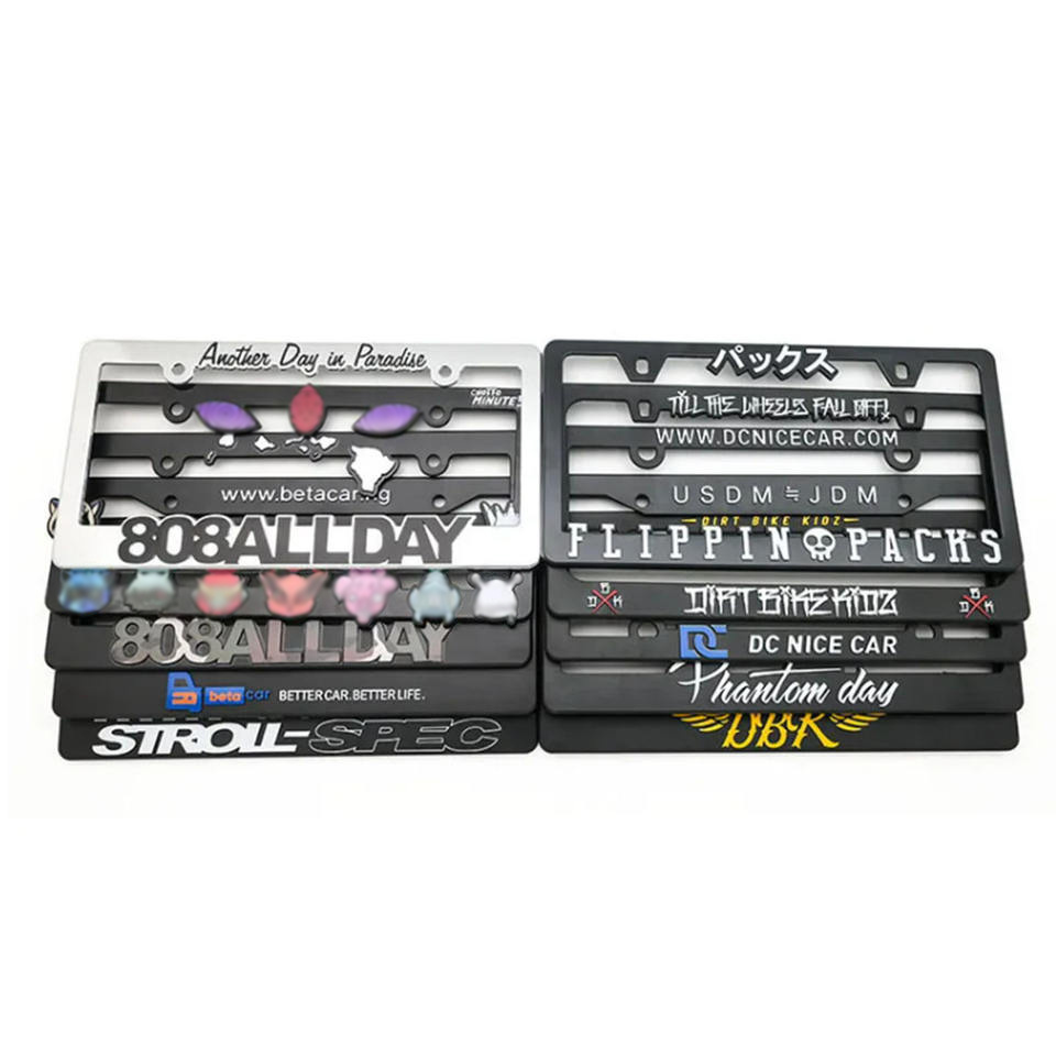 USA black plastic license plate frame cartoon decorative anime plastic plate holder custom license plate frames