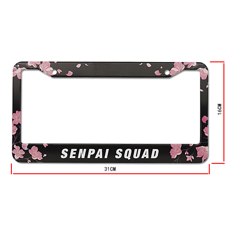 Customized special design license plate cover cute small flower cartoon aluminum alloy license plate frame