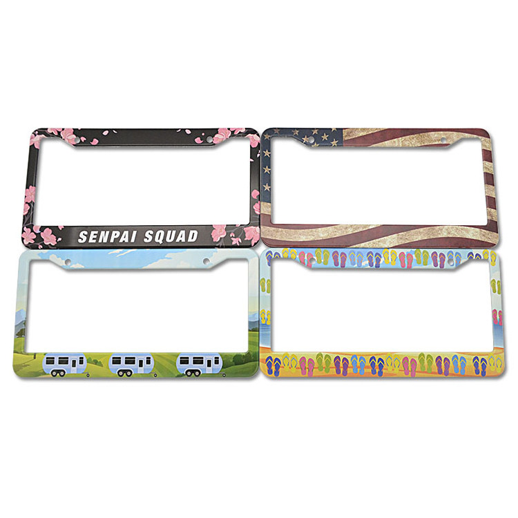 Customized special design license plate cover cute small flower cartoon aluminum alloy license plate frame