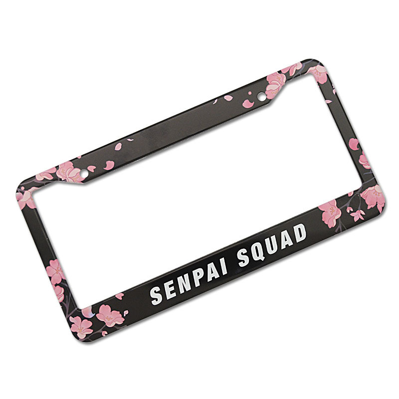 Customized special design license plate cover cute small flower cartoon aluminum alloy license plate frame