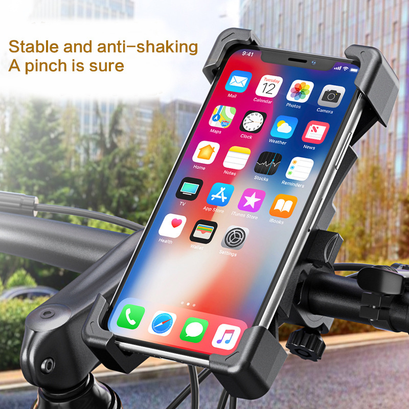 Hot selling shockproof electric bicycle car navigation bracket with 360 degree rotation dual locking phone holder